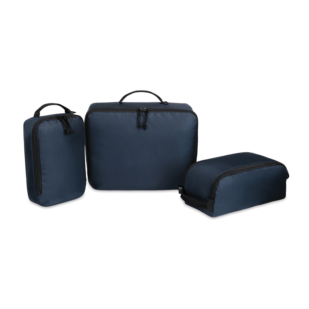 Renew AWARE™ rPET 3-teiliges Packing-Cube-Set – navy blau