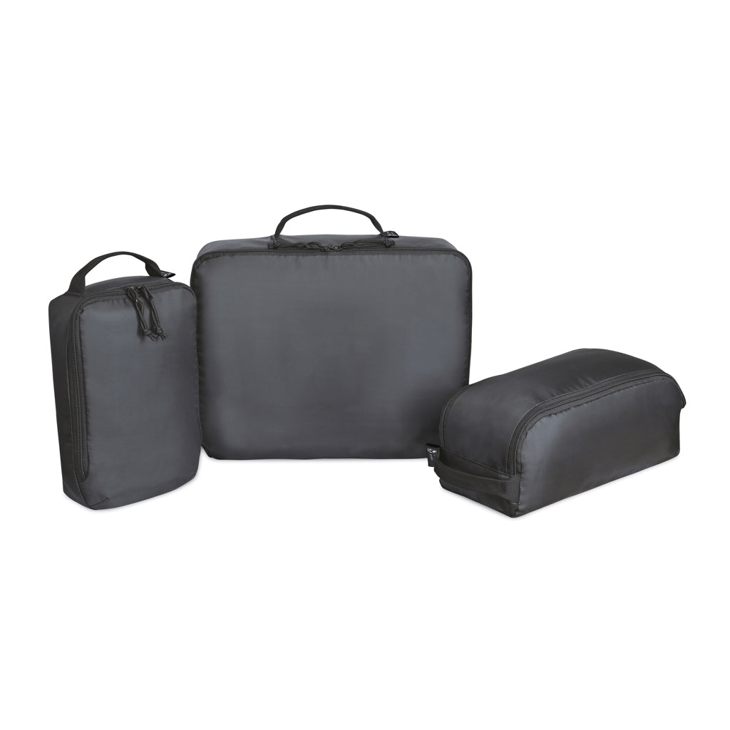 Renew AWARE™ rPET 3-teiliges Packing-Cube-Set – schwarz