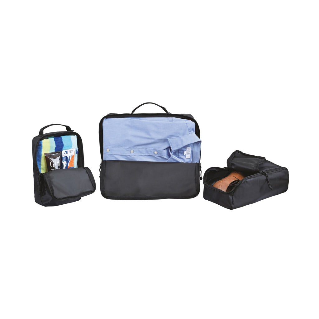 Renew AWARE™ rPET 3-teiliges Packing-Cube-Set – schwarz