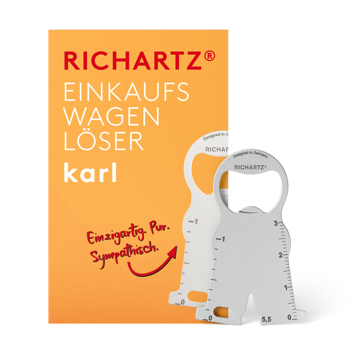 RICHARTZ Einkaufswagenlöser karl als Werbegeschenk – Verpackung