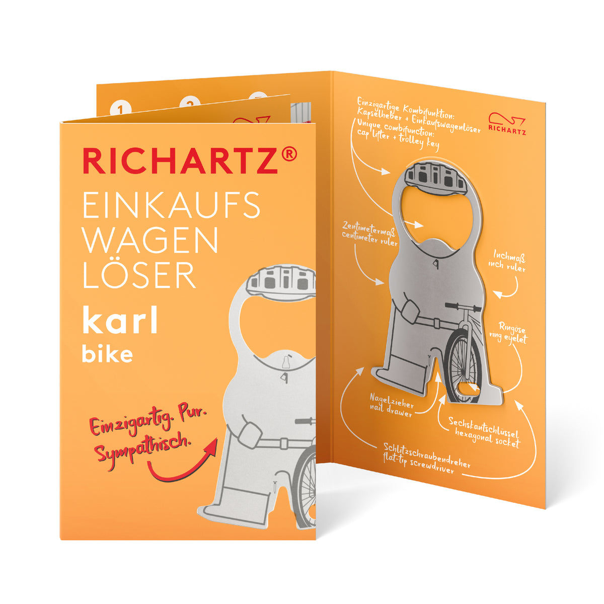 RICHARTZ Einkaufswagenlöser karl bike für Fahrradfans – Verpackung