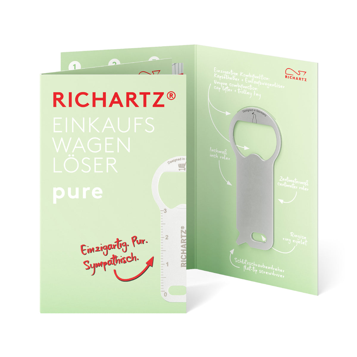 RICHARTZ Einkaufswagenlöser pure Schlüsselanhänger – Verpackung
