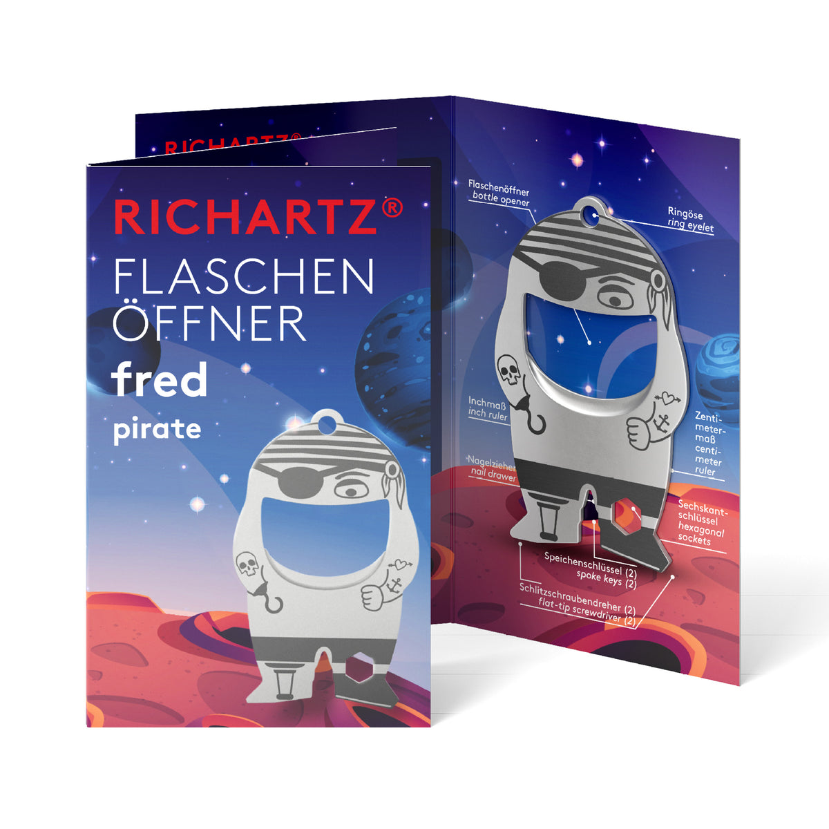 RICHARTZ Flaschenöffner fred pirate für den Freizeitpark – Verpackung