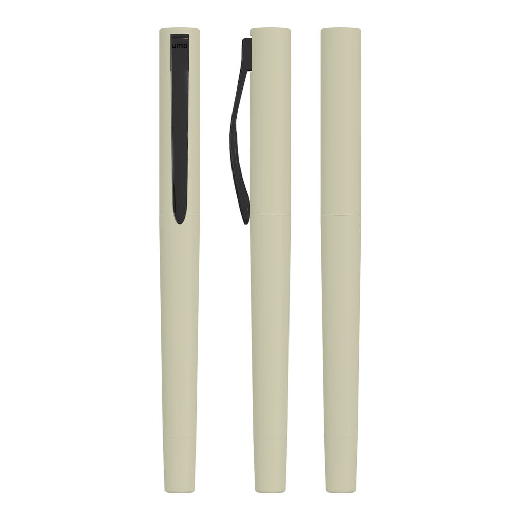 Rollerball aus Metall mit mattschwarzem Clip – Beige