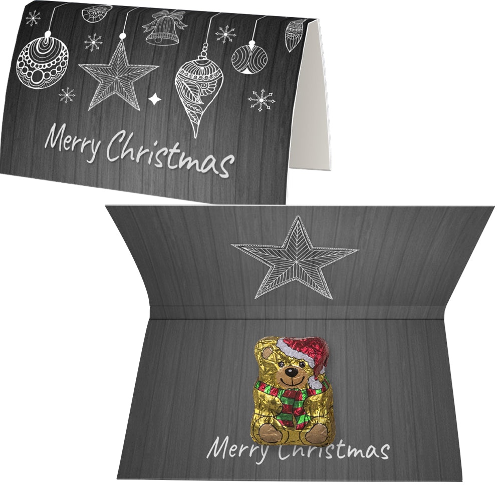 Schoko Weihnachtsmänner in der Werbekarte A6 – Schoko Weihnachtsbärchen, ca. 7 g