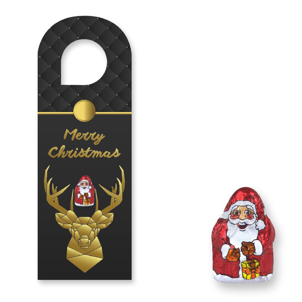 Schokolade und Marzipan am Weihnachtstürhänger – Mini Schoko Weihnachtsmänner, ca. 7 g