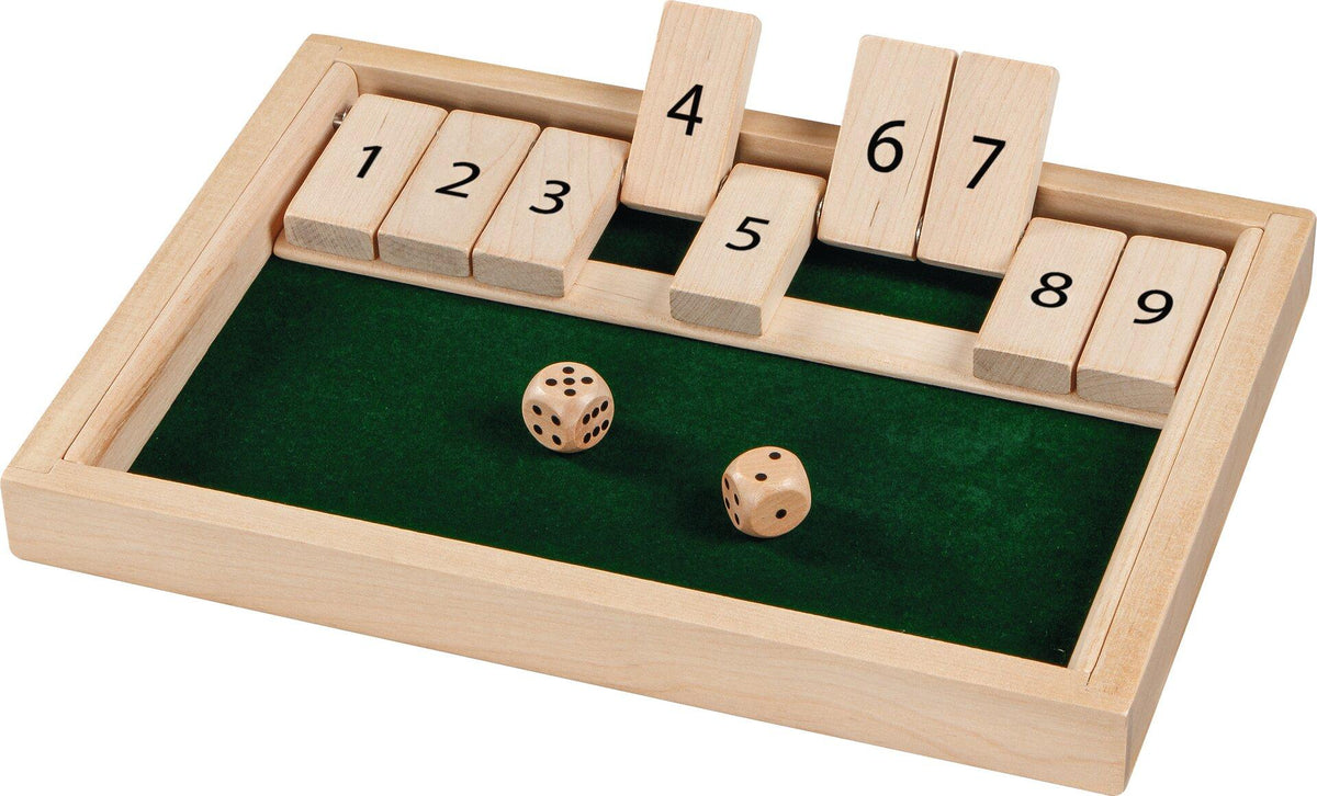 Shut the box Würfelspiel in Holzbox, 25,6 x 17,7 cm – Ansicht
