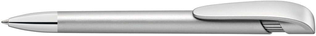 Silberner Druckkugelschreiber mit schwerer Metallspitze – alle Farben