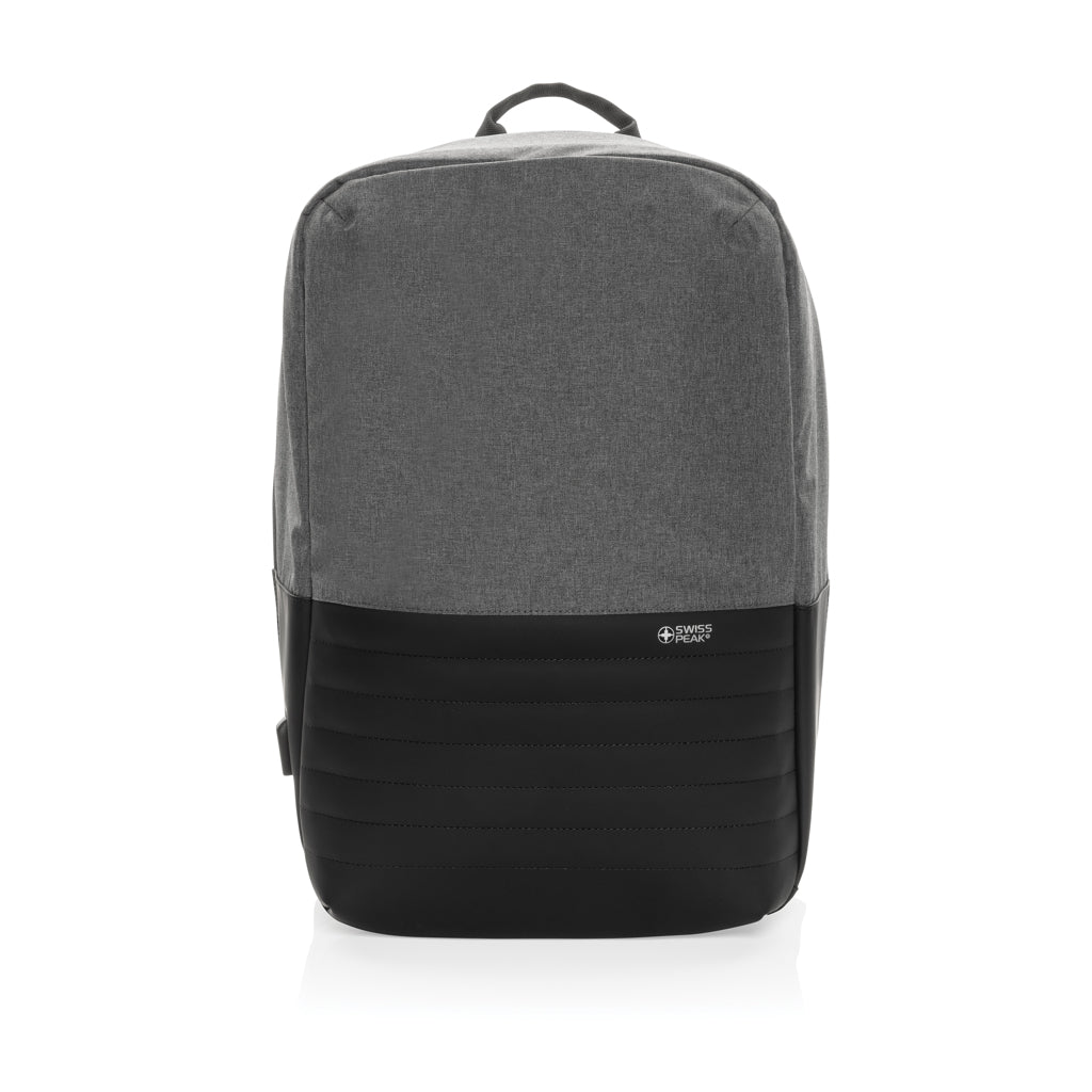 Swiss Peak AWARE™ Anti-Theft-RFID 15.6"-Laptop-Rucksack – grau