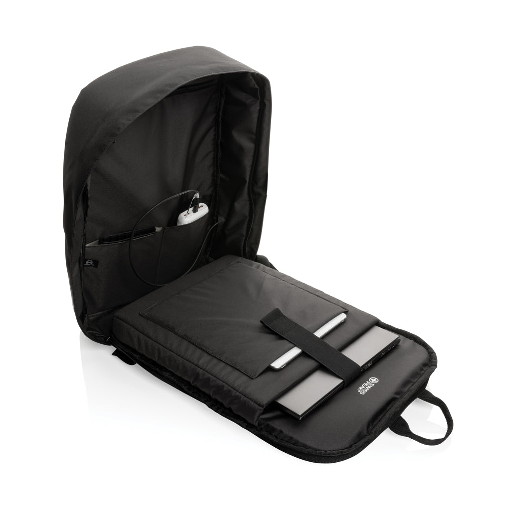 Swiss Peak AWARE™ Anti-Theft-RFID 15.6"-Laptop-Rucksack – schwarz