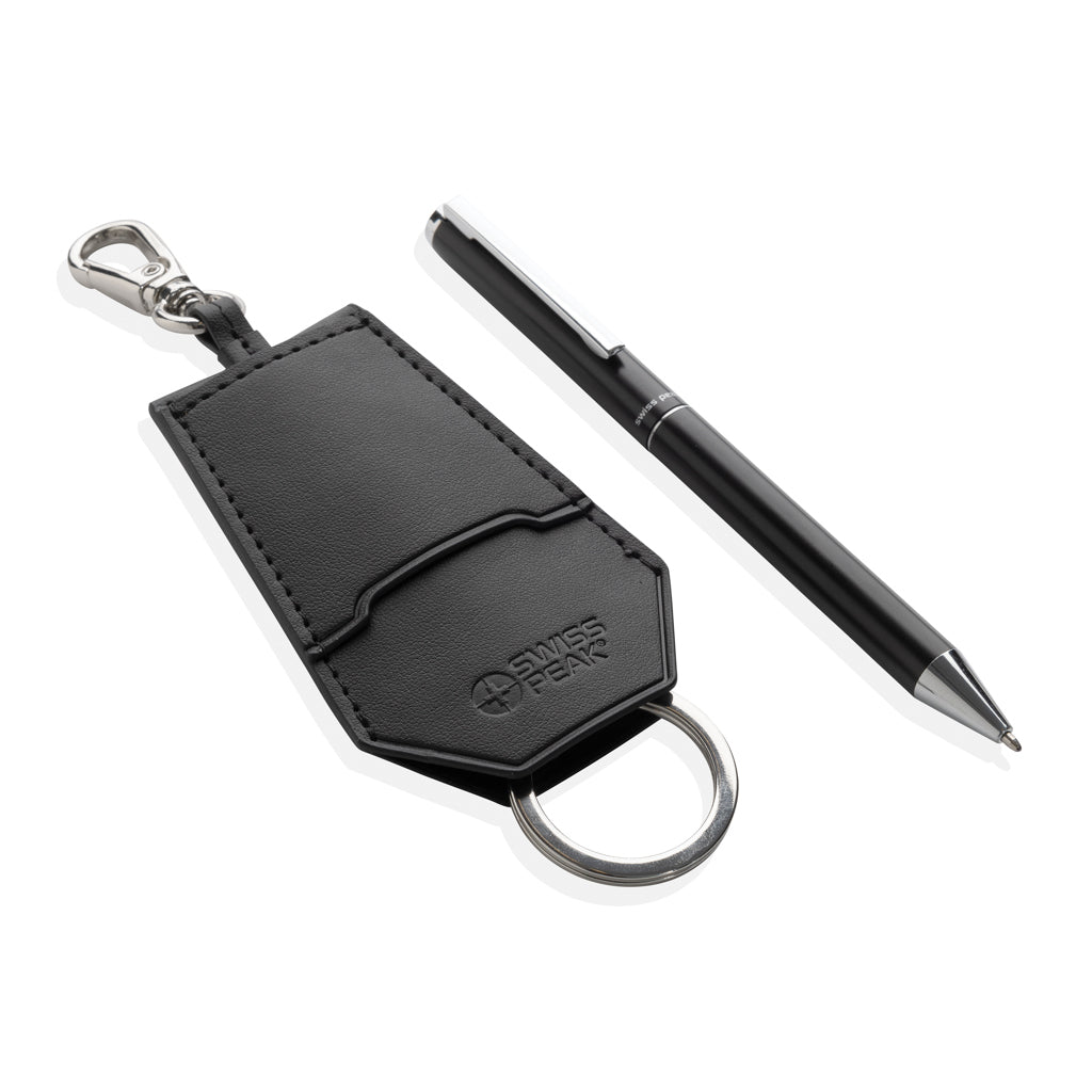 Swiss Peak Tula RCS-zertif. rPET-PU-Key-Chain- & Stift-Set