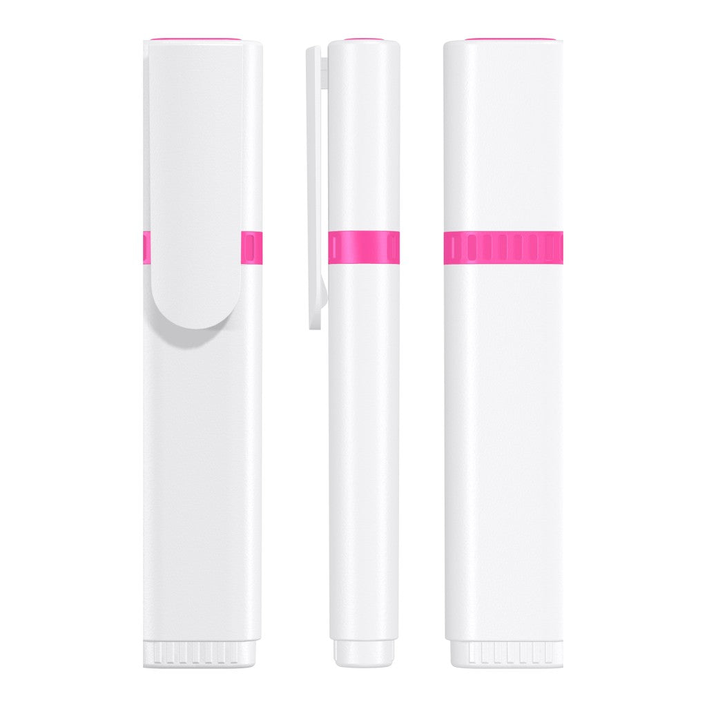 Textmarker mit farbigem Clip und Zierring – Magenta