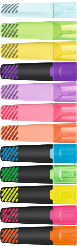 Textmarker mit transparenter Kappe und Griffrillen – alle Farben