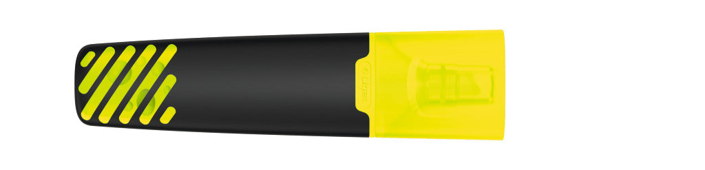 Textmarker mit transparenter Kappe und Griffrillen – Neongelb