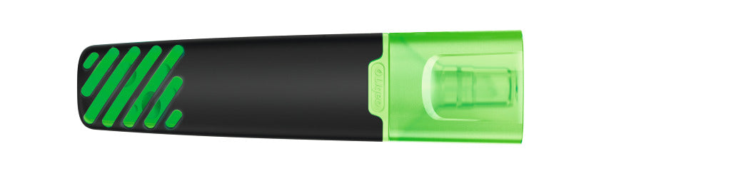 Textmarker mit transparenter Kappe und Griffrillen – Neongrün