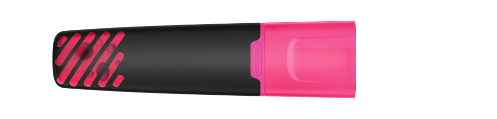 Textmarker mit transparenter Kappe und Griffrillen – Neonmagenta