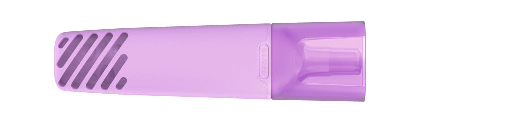 Textmarker mit transparenter Kappe und Griffrillen – Pastell violett