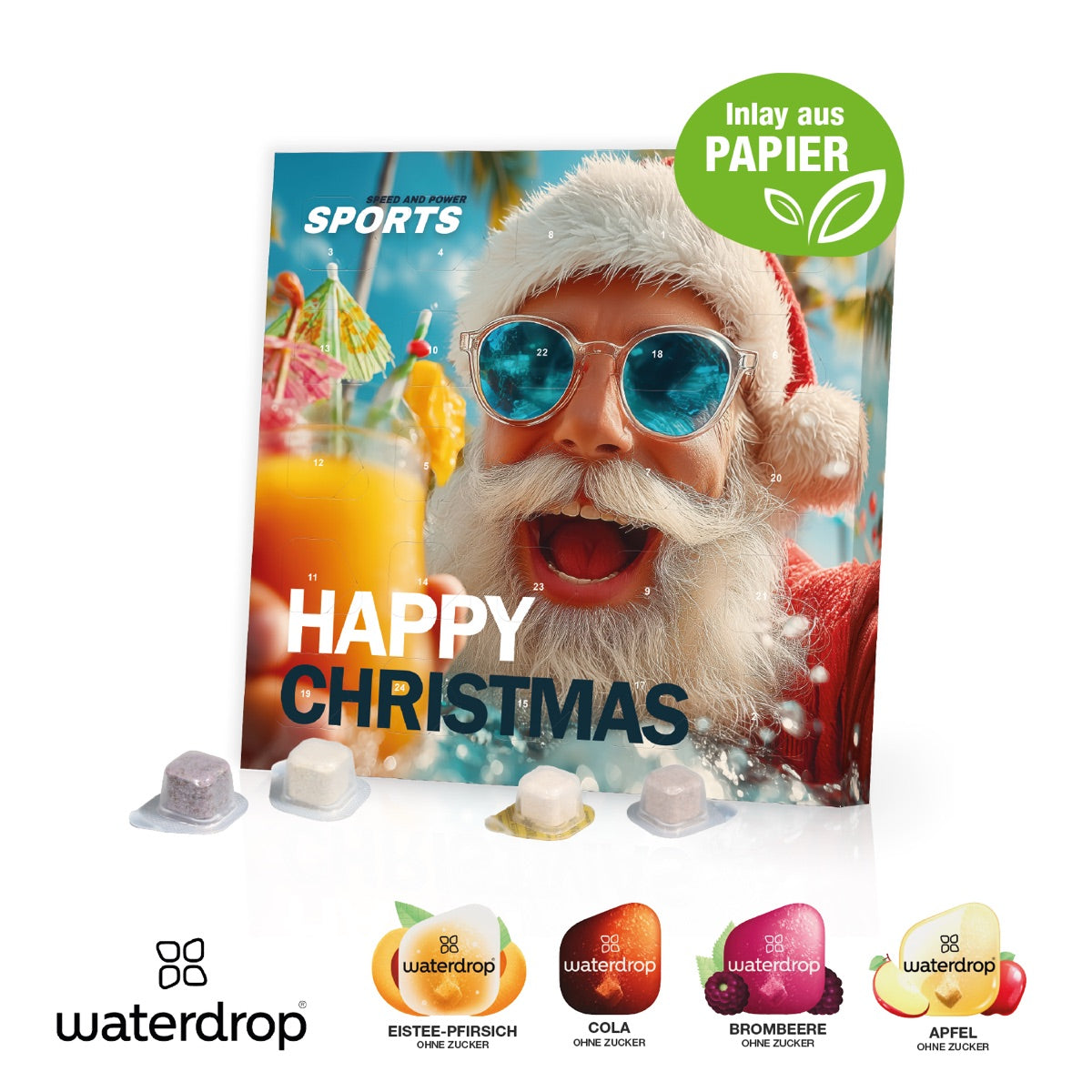 Quadratischer Tisch Adventskalender mit Aufsteller und individuellem Druck