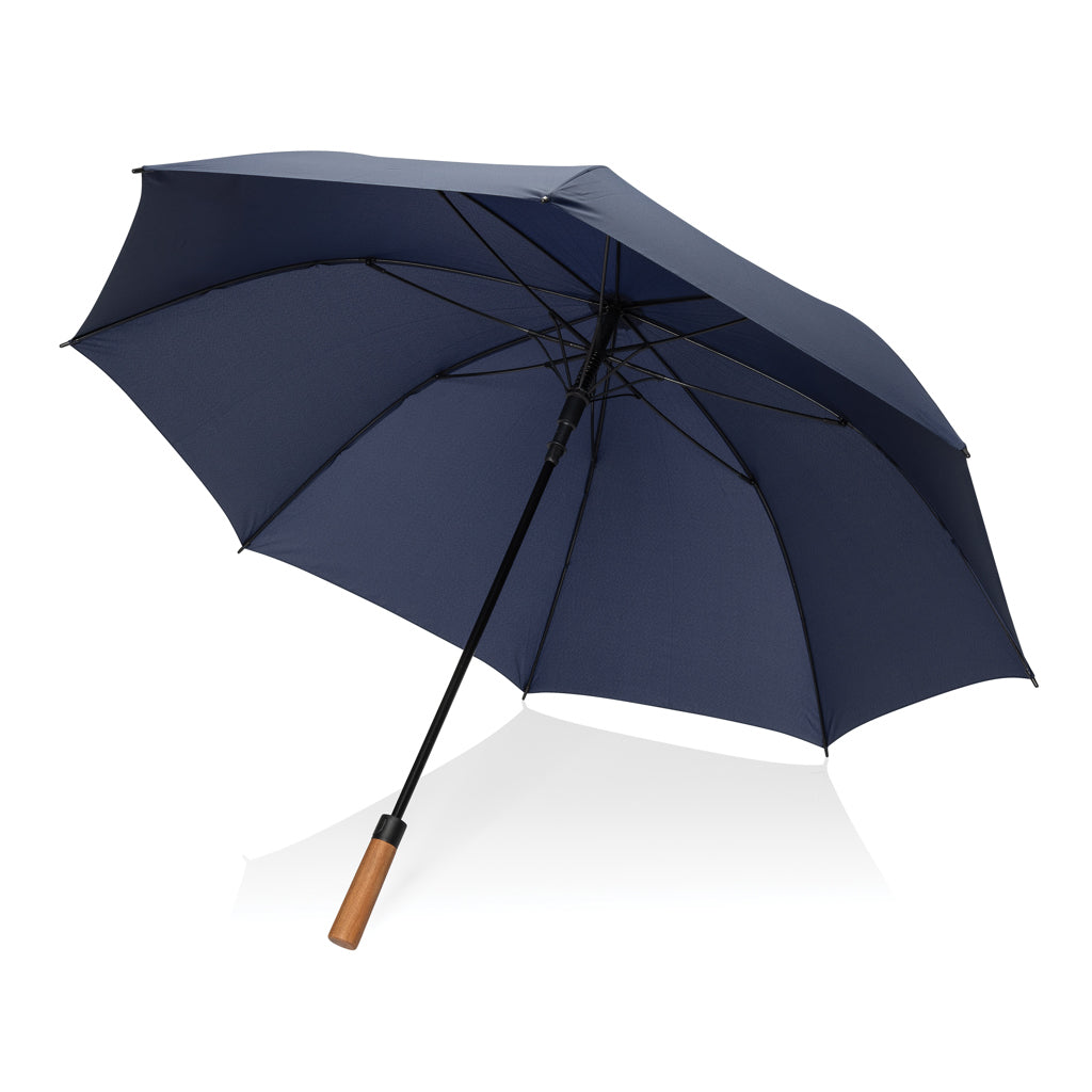 Tony Aware™ RPET 30" Schirm mit auto. Öffnung & Akaziengriff – navy blau