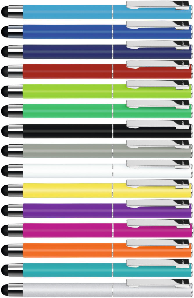 Touchpen aus Metall mit gummiertem Schaftende – alle Farben