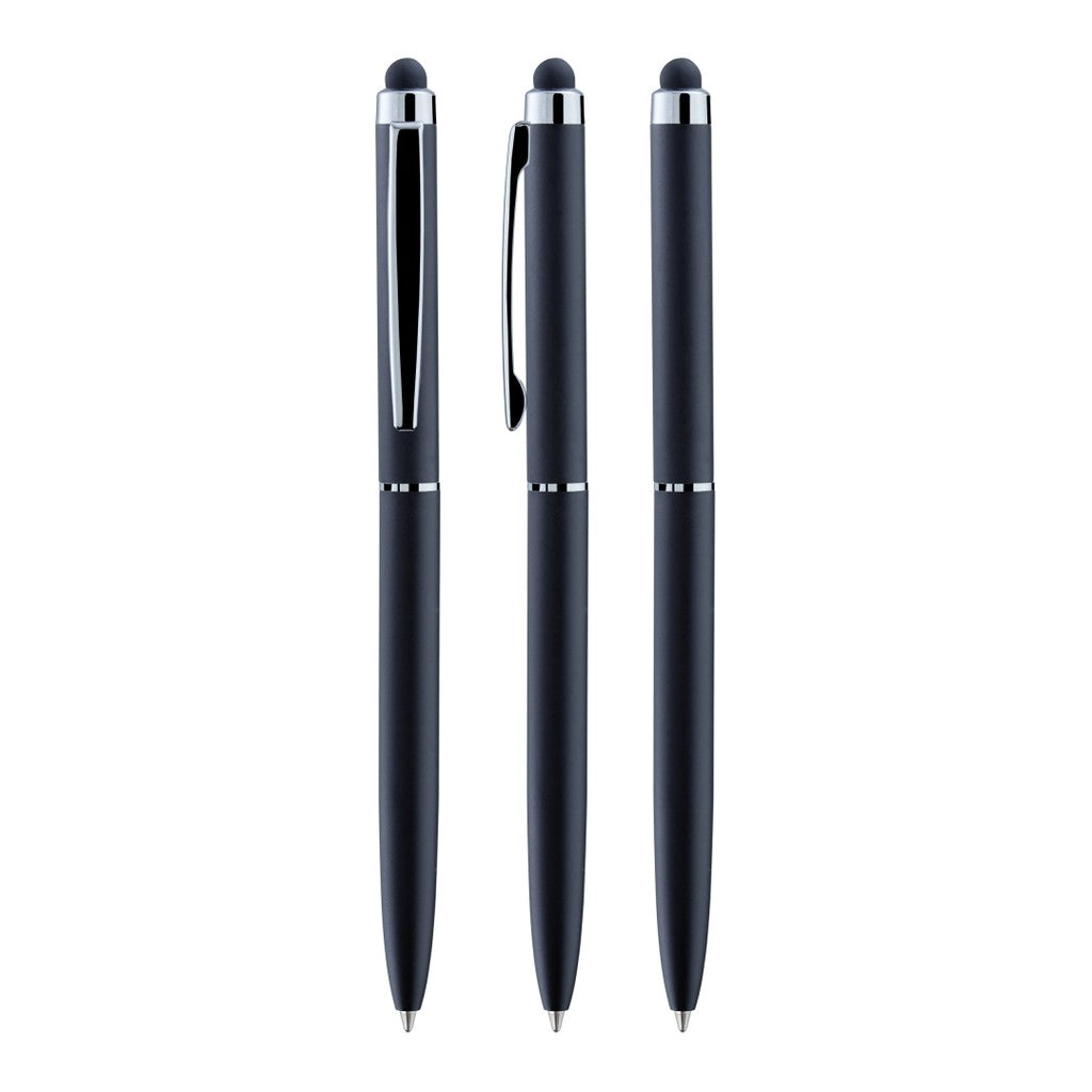 Touchpen aus Metall mit verchromtem Clip – Schwarz