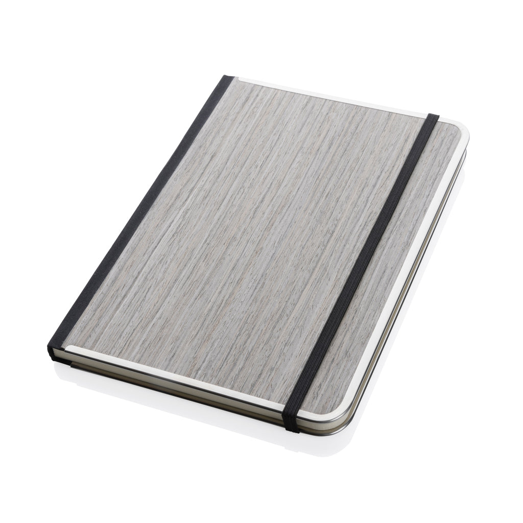 Treeline A5 Deluxe Notizbuch mit Holzeinband – grau