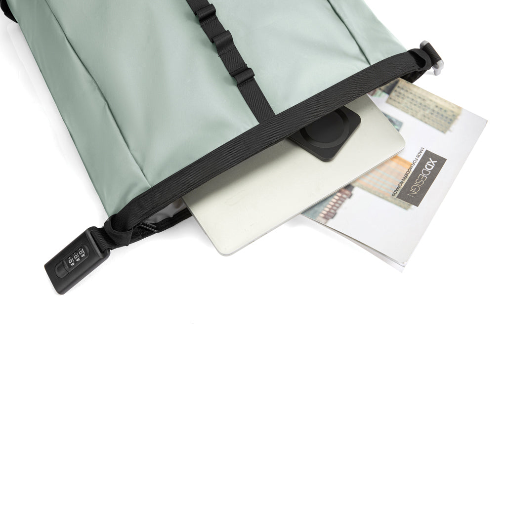 Urban wasserabweisender Anti-Diebstahl Rucksack – Iceberg green