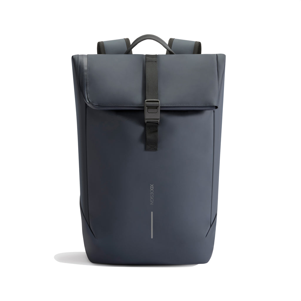 Urban wasserabweisender Flap-Top Rucksack – navy blau