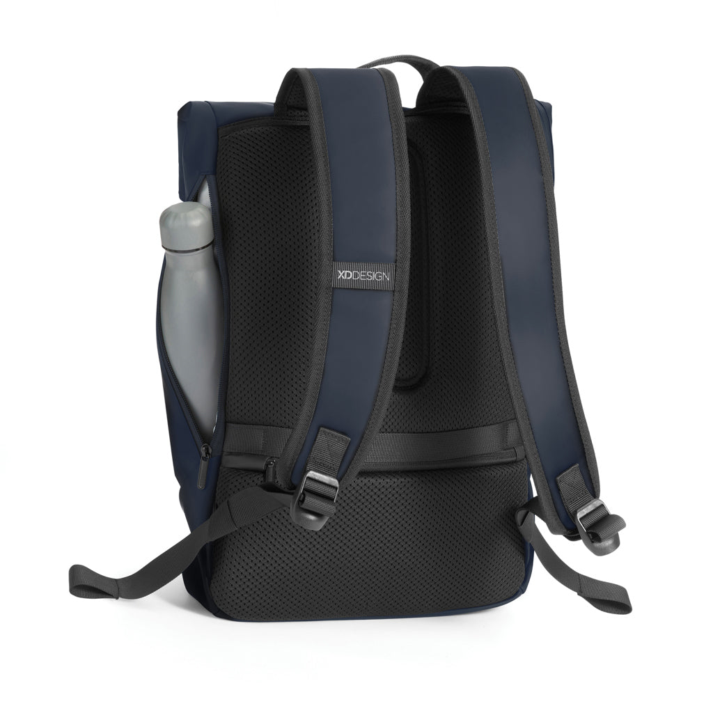 Urban wasserabweisender Flap-Top Rucksack – navy blau