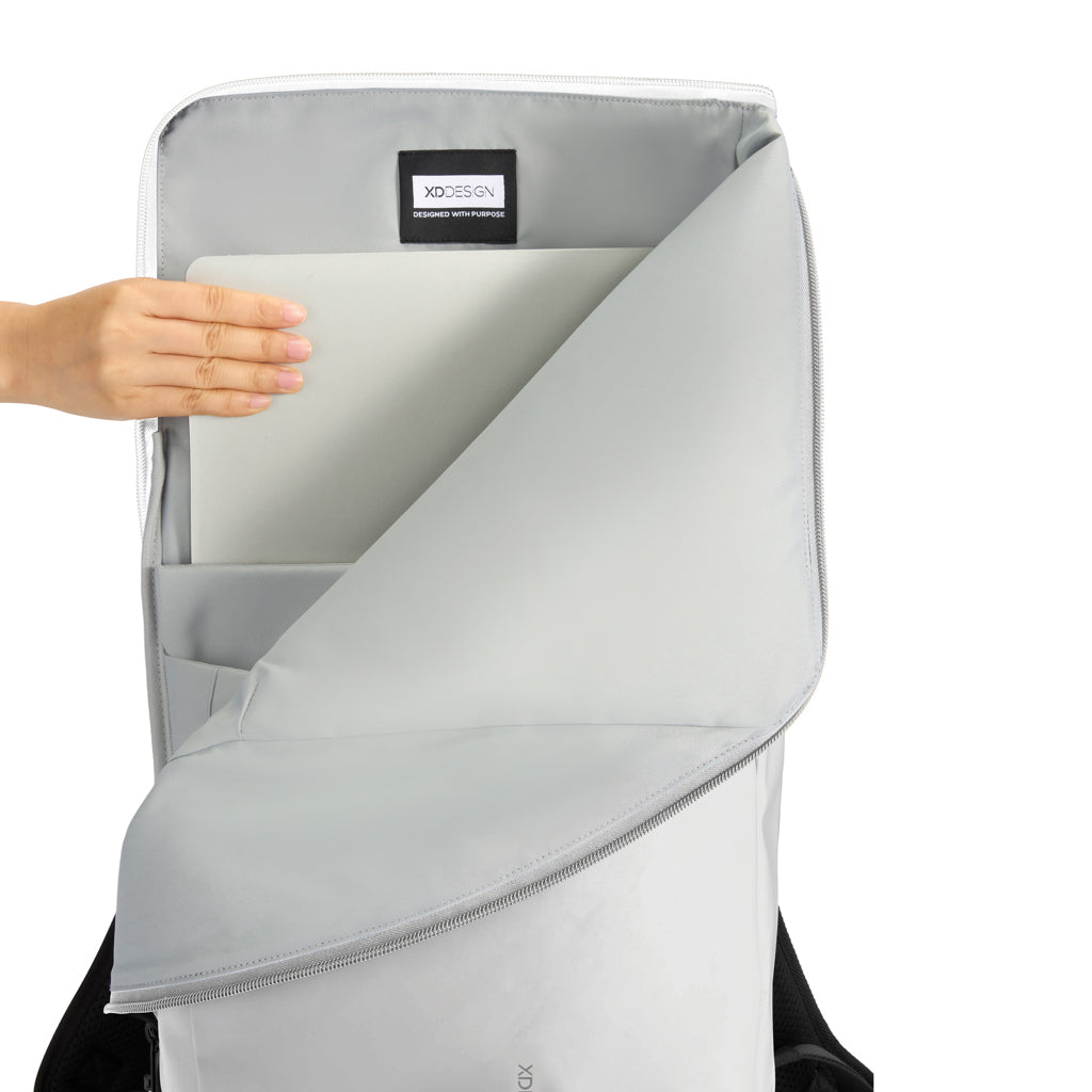 Urban wasserabweisender Flap-Top Rucksack – off white