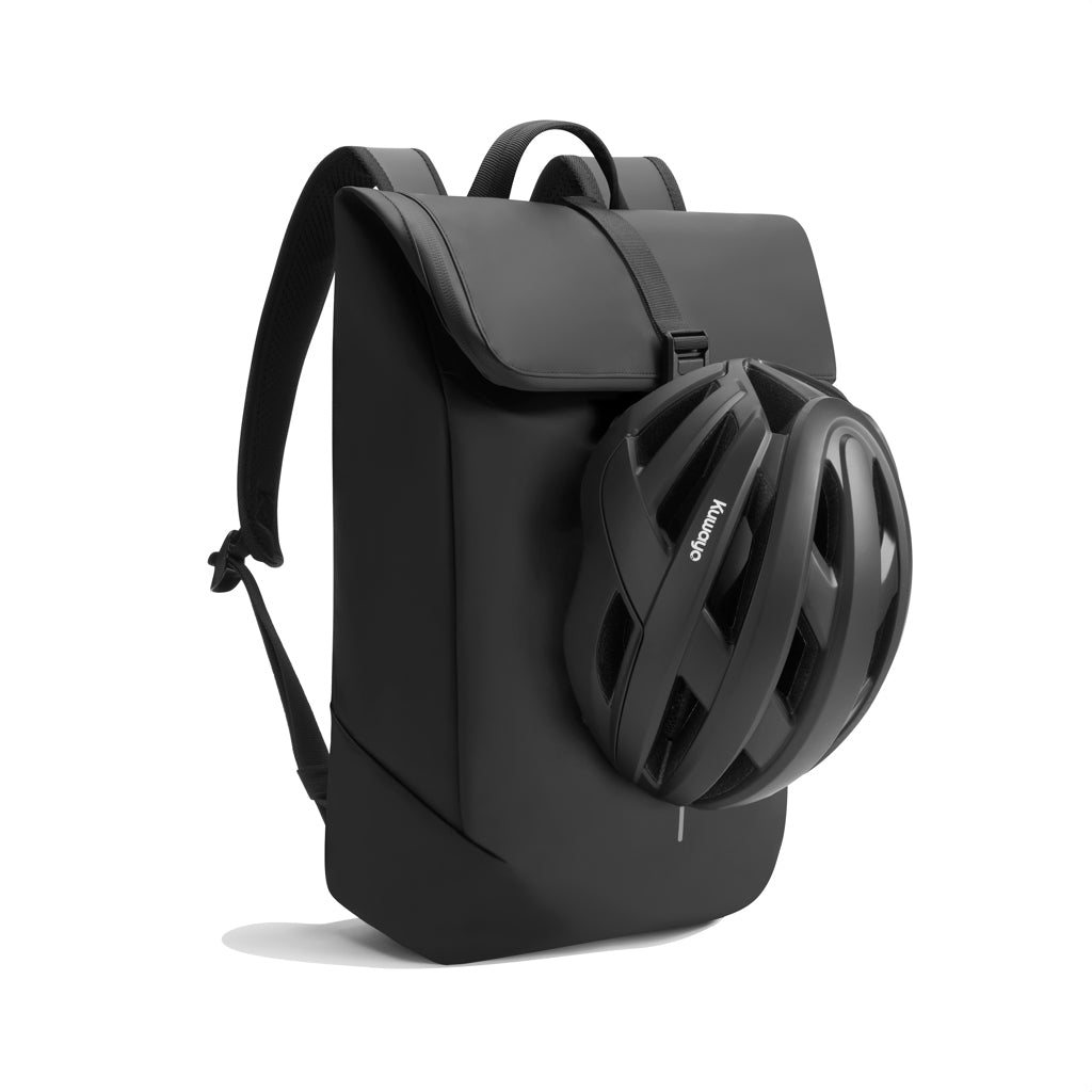 Urban wasserabweisender Flap-Top Rucksack – schwarz