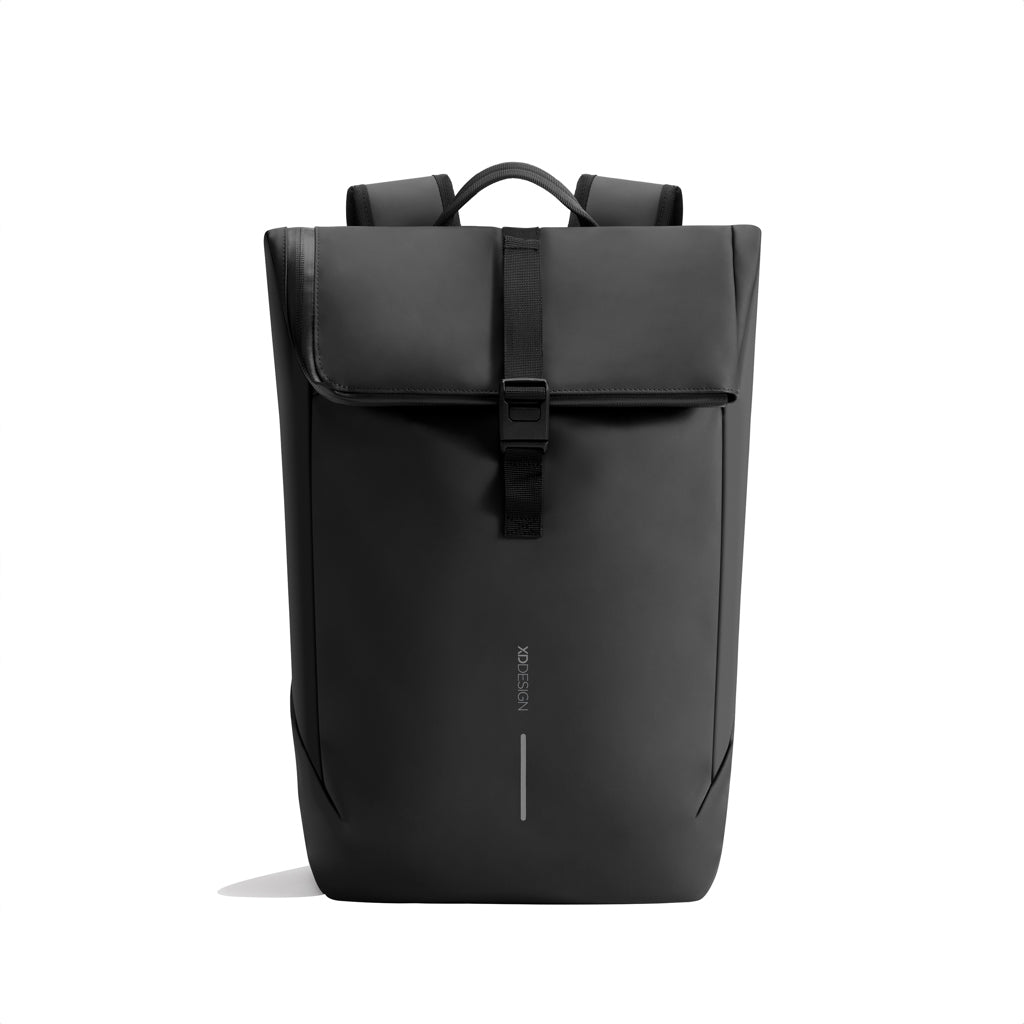Urban wasserabweisender Flap-Top Rucksack – schwarz