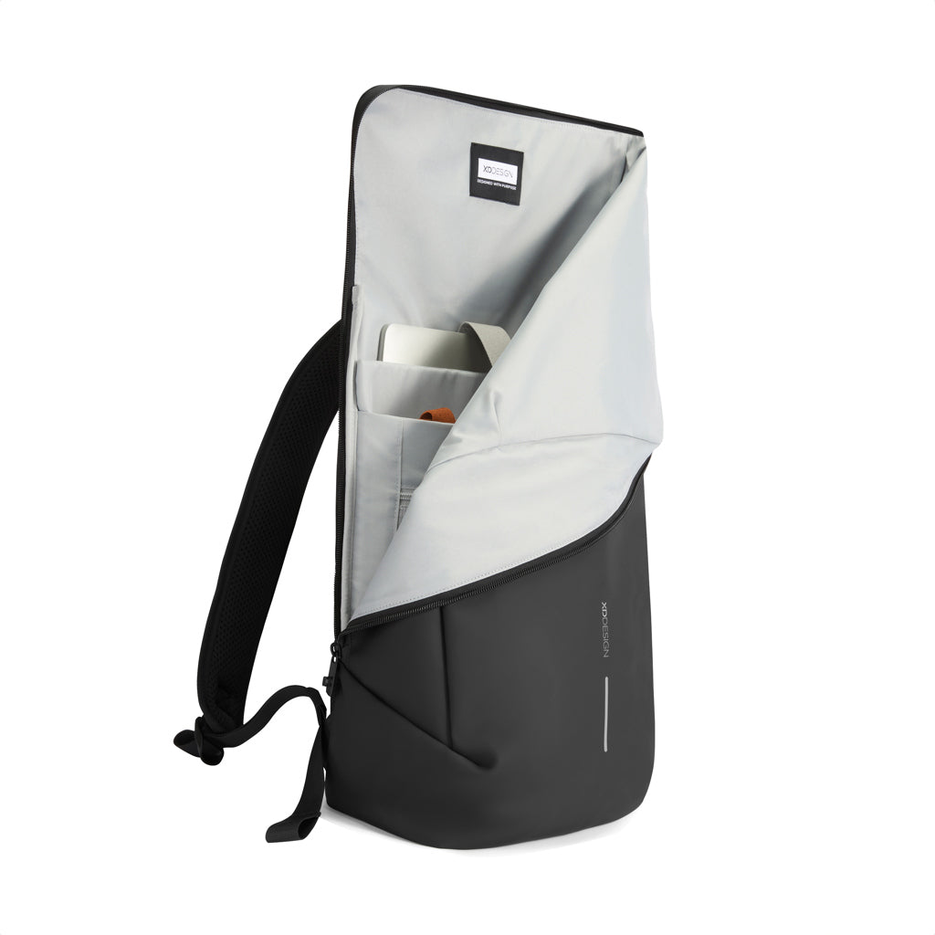 Urban wasserabweisender Flap-Top Rucksack – schwarz