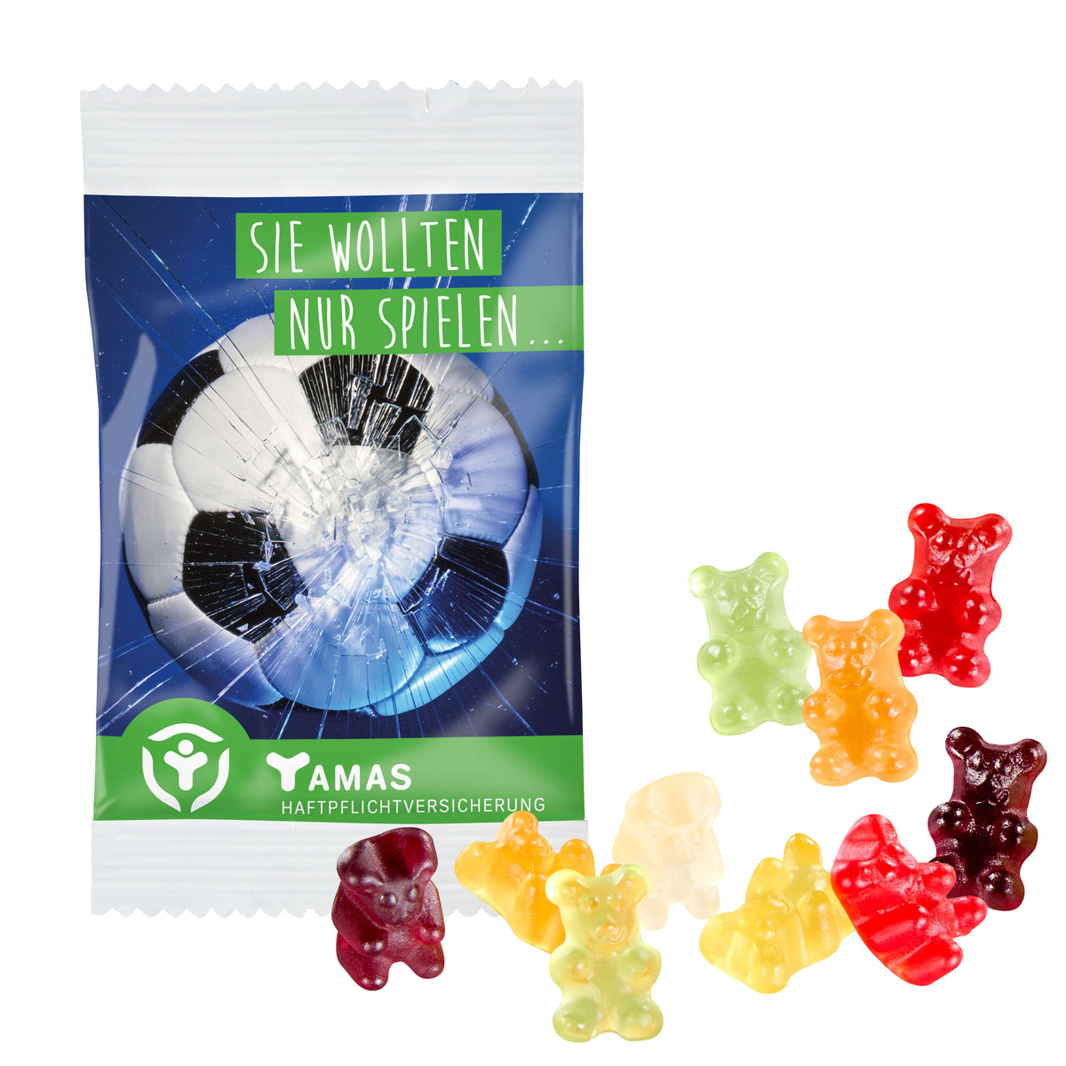 Vegane Fruchtgummi in Form von Herzen und Flugzeugen, lose