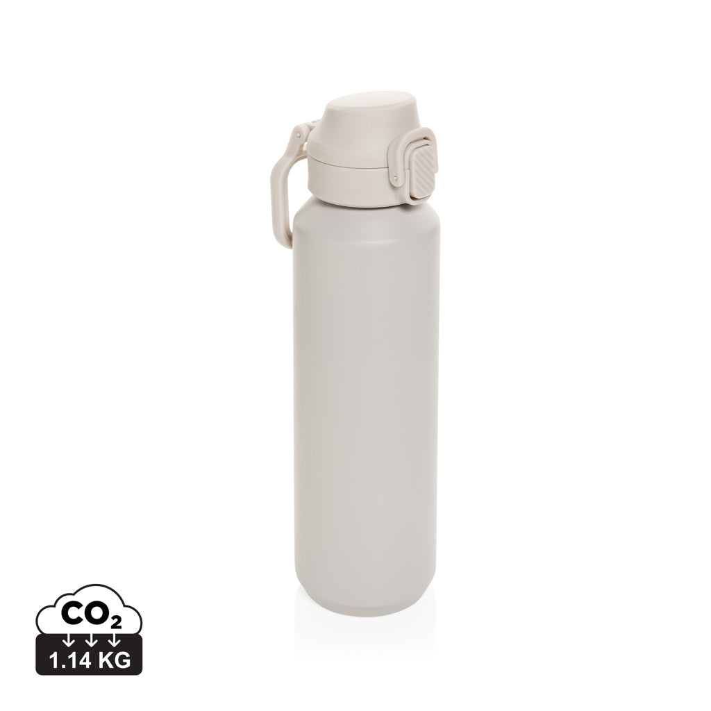 Via RCS Re-Steel Sportflasche mit Verschluss, 600ml – beige