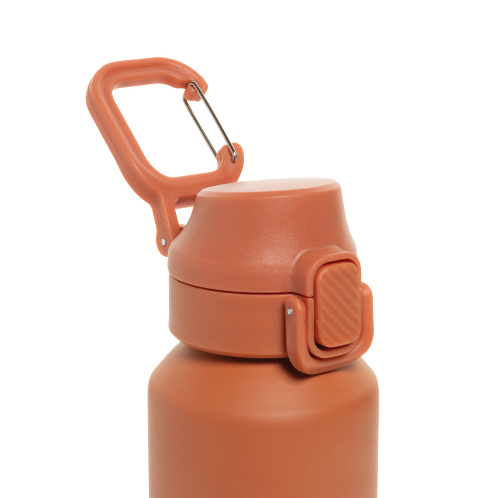 Via RCS Re-Steel Sportflasche mit Verschluss, 600ml – orange