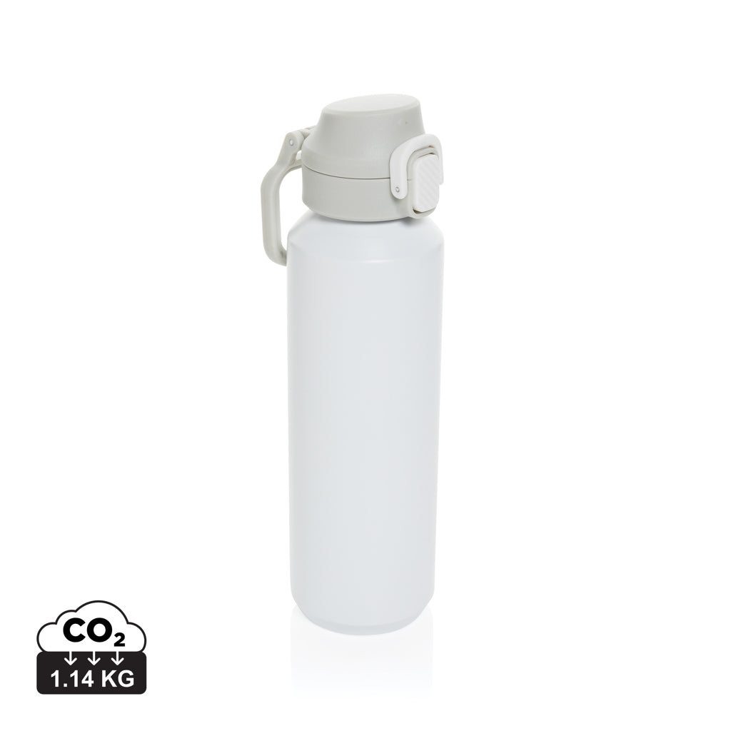 Via RCS Re-Steel Sportflasche mit Verschluss, 600ml – weiß