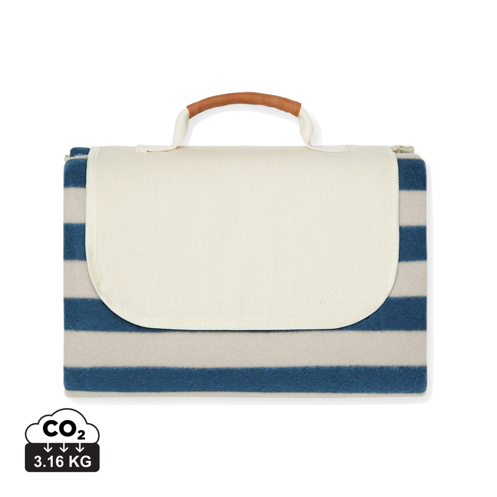 VINGA Alba GRS rPET kleine Picknickdecke – navy blau