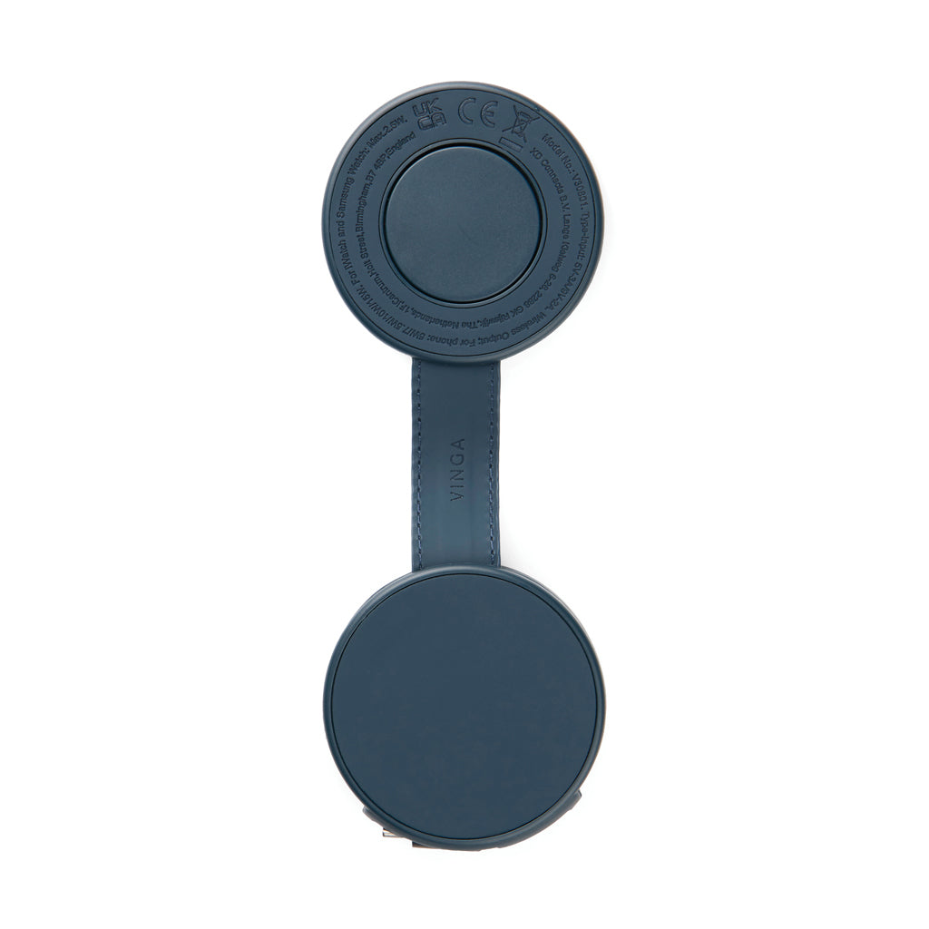 VINGA Baltimore 2-in-1 kabelloser 15W RCS Travel Charger – navy blau