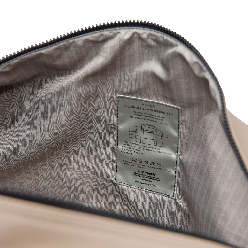 VINGA Baltimore RCS 24h Wochenendtasche – greige