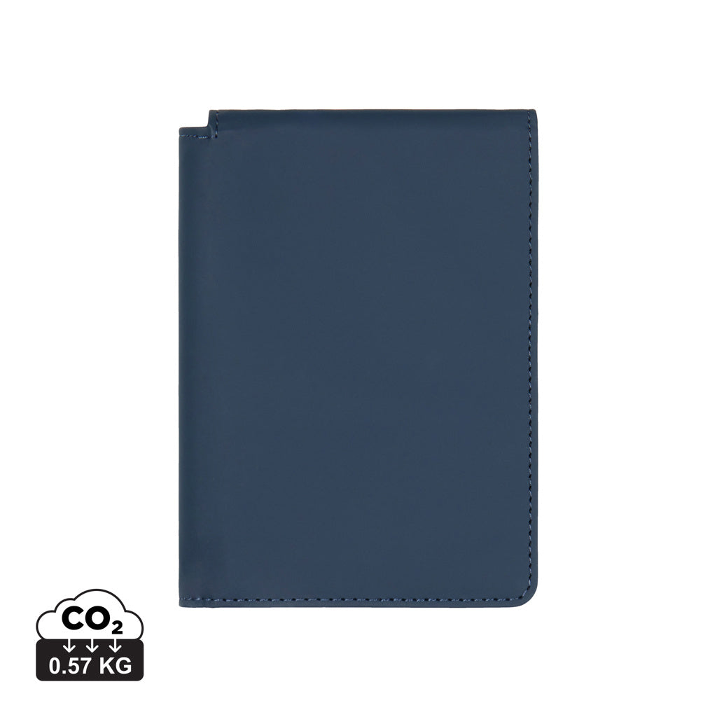VINGA Baltimore RCS recycelte Polyester-RFID-Reisepasshülle – navy blau