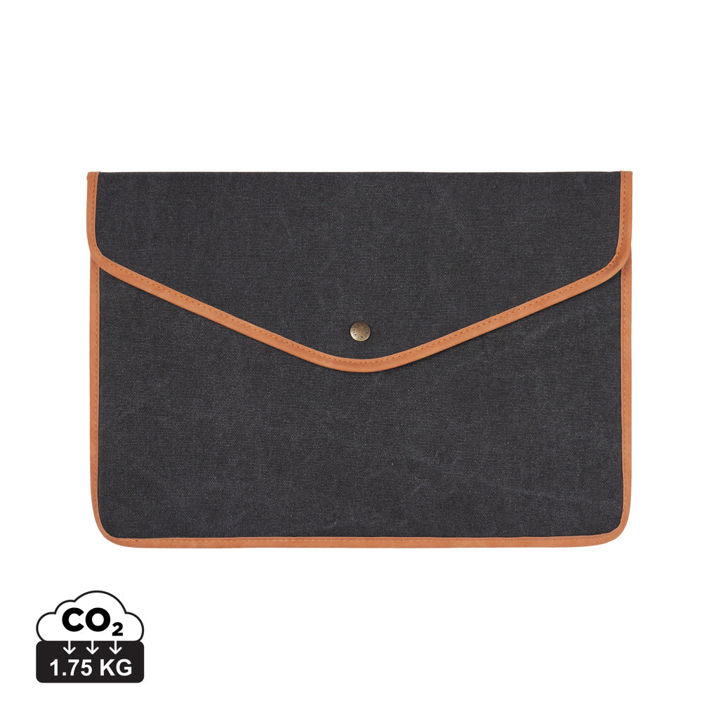 VINGA Bosler 14" Laptop-Tasche aus GRS recyceltem Canvas – schwarz