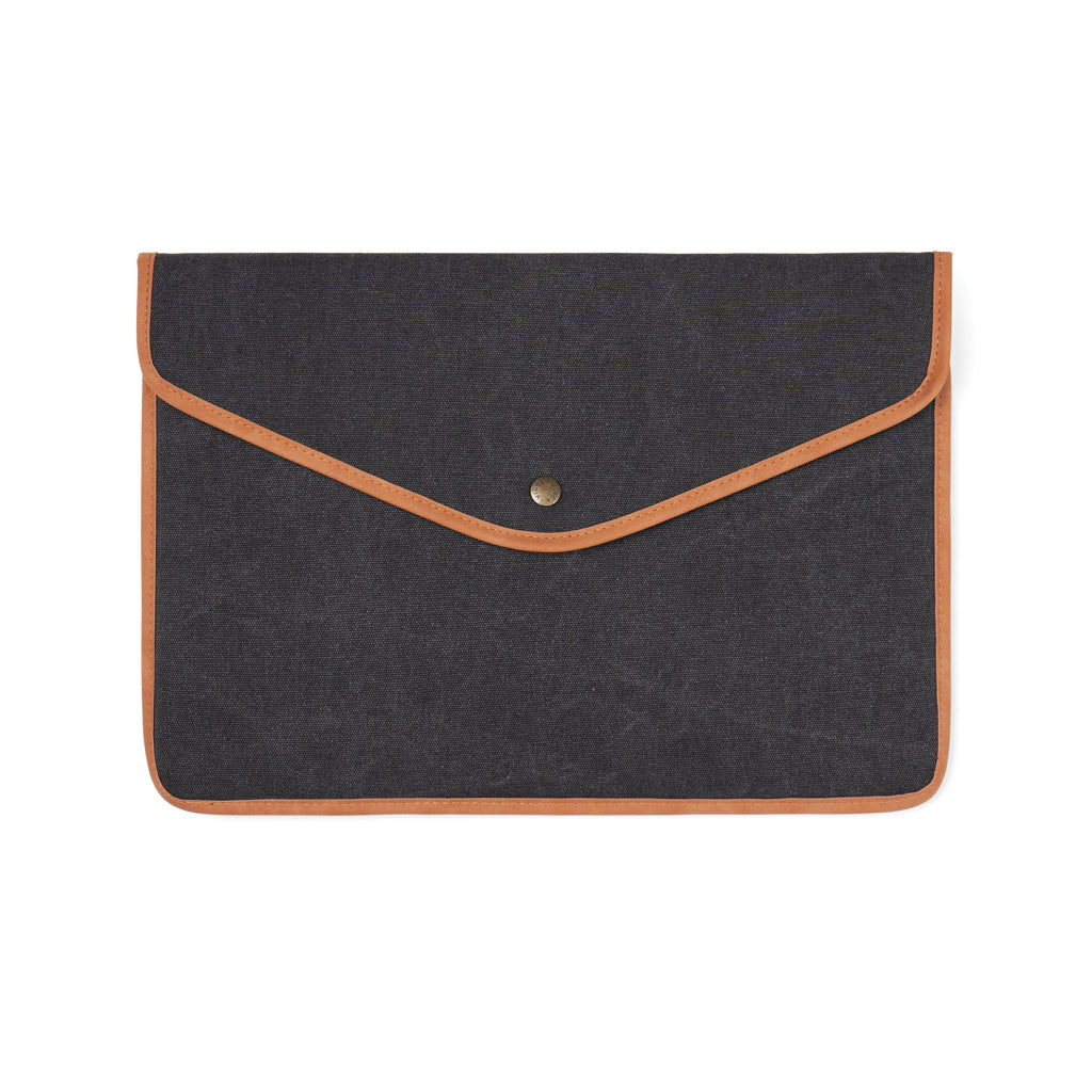 VINGA Bosler 14" Laptop-Tasche aus GRS recyceltem Canvas – schwarz