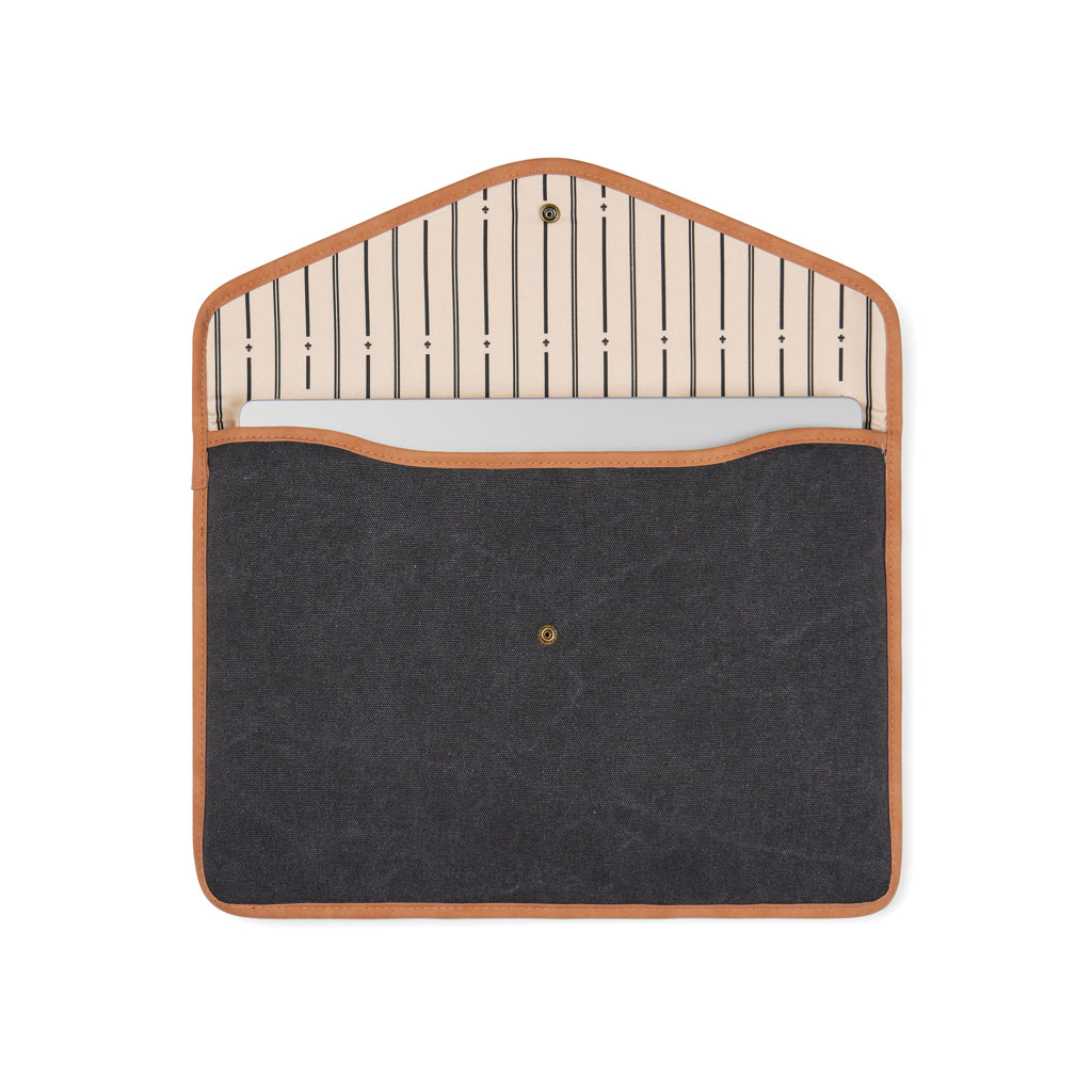 VINGA Bosler 14" Laptop-Tasche aus GRS recyceltem Canvas – schwarz