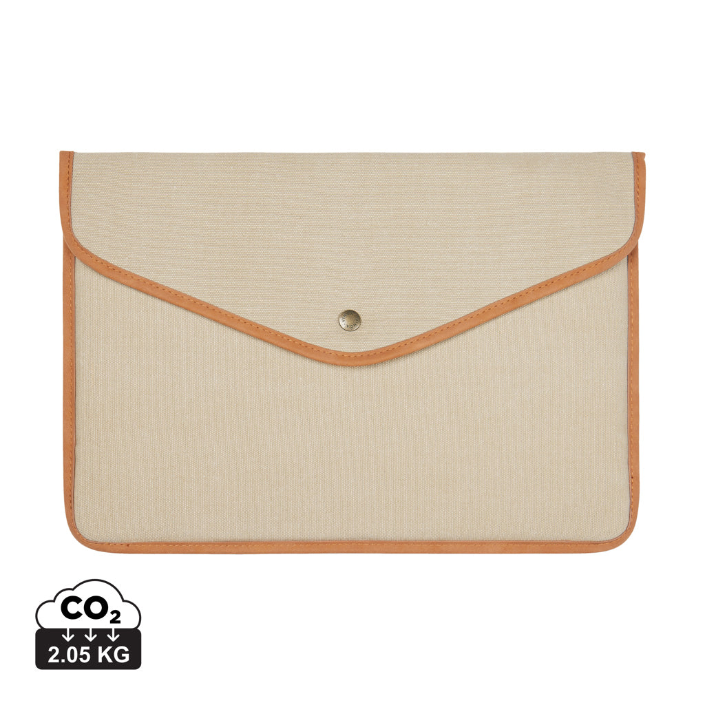 VINGA Bosler 16" Laptop-Tasche aus GRS recyceltem Canvas – beige