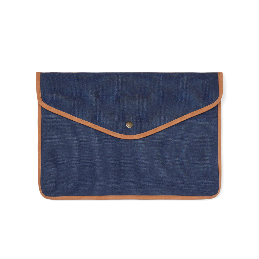 VINGA Bosler 16" Laptop-Tasche aus GRS recyceltem Canvas – navy blau
