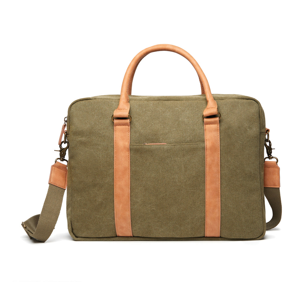 VINGA Bosler Computertasche aus RCS recyceltem Canvas – grün