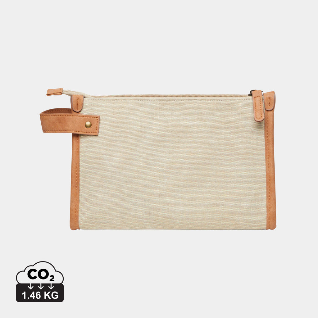 VINGA Bosler Kulturbeutel aus GRS recyceltem Canvas – beige