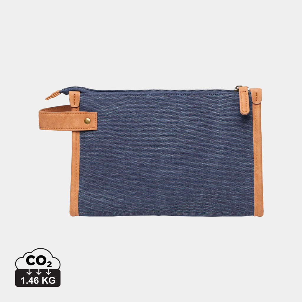 VINGA Bosler Kulturbeutel aus GRS recyceltem Canvas – navy blau
