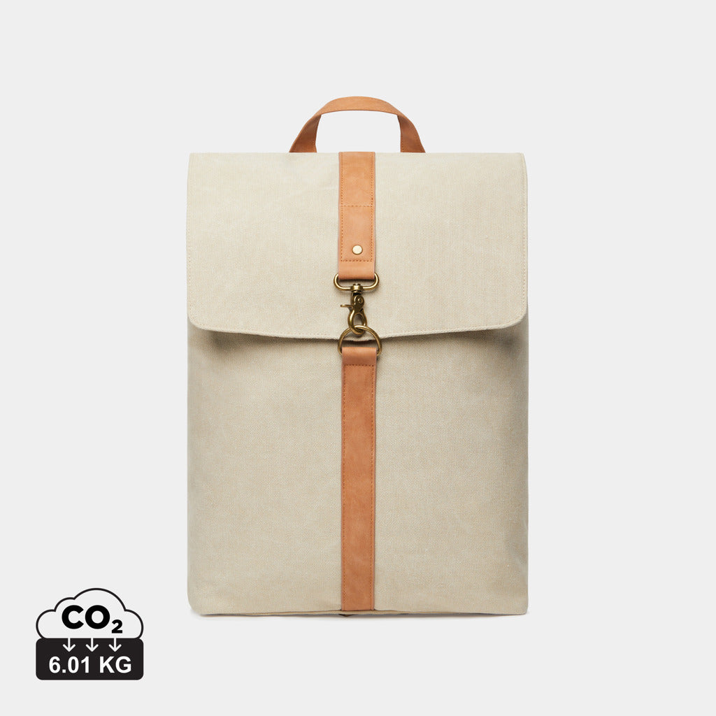 VINGA Bosler Rucksack aus GRS recyceltem Canvas – beige